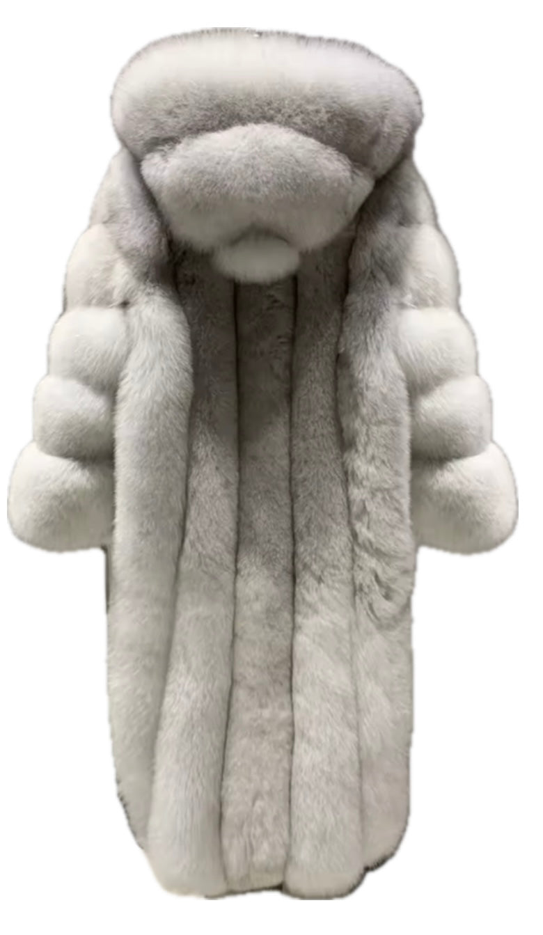 Ash White Hooded coat